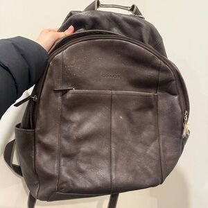 Coach Dark Brown Men's Leather Backpack